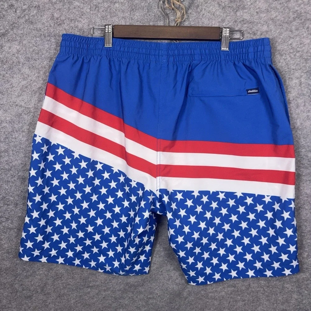 Chubbies Swim Trunks Mens XXL Blue Stars Stripes Patriotic 7